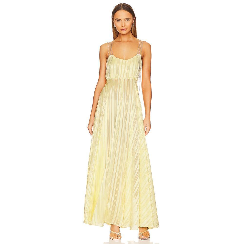 LoveShackFancy Darralis Maxi Dress Soft Yellow Size 6 - Picture 3 of 10